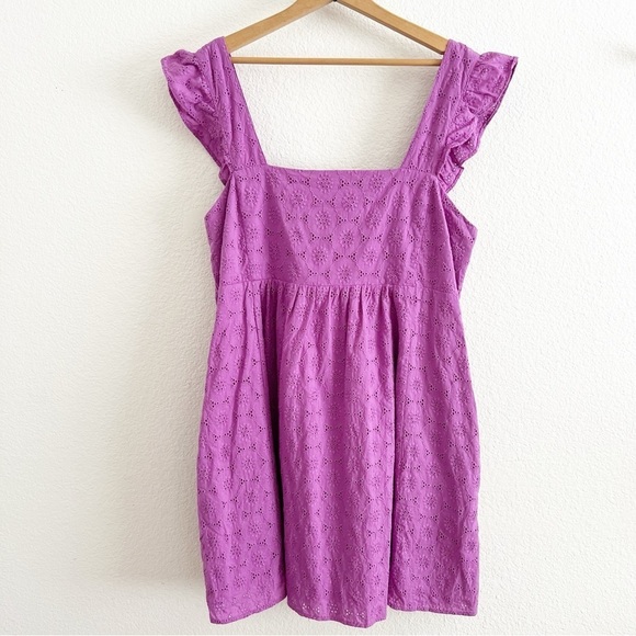Draper James Maddie Babydoll Eyelet Dress Purple XL - Picture 3 of 11